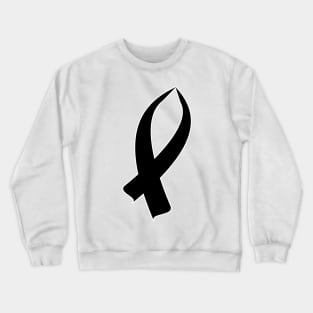 Awareness Ribbon Black Crewneck Sweatshirt